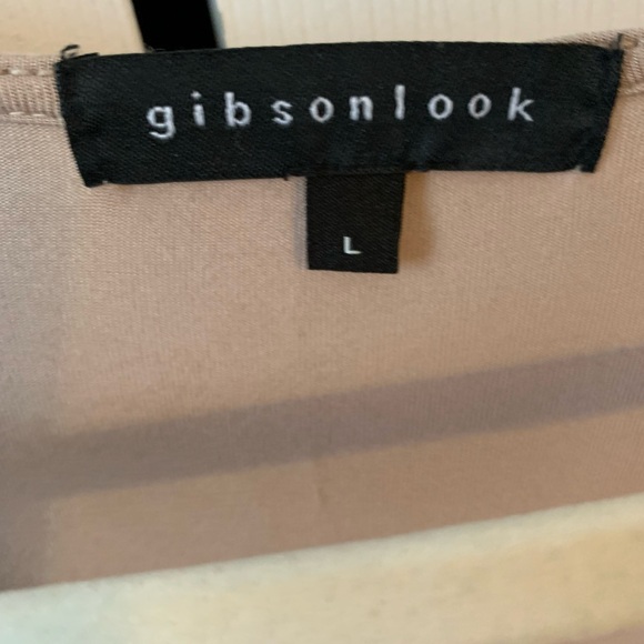 Gibson Scoop Neck Puff Sleeve Top, Large, Good Condition, Taupe - Picture 11 of 13